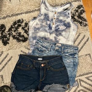 Size 10 Bundle 2 Pairs denim Shorts & Old Navy Jumper
